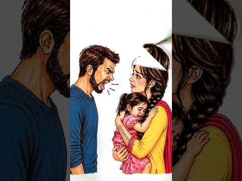 Careless father part 2💔😭😰 |and caring mother #art #shorts thumbnail