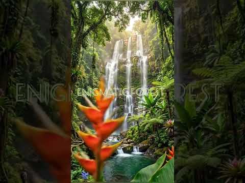 #enigmatic forest #music #relaxing #relaxingmusic  #relax sounds #relaxation #waterfall #animation thumbnail