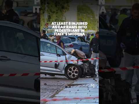 At least 8 injured after car rams into pedestrians in Italy’s Modena thumbnail