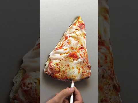 Slice of pizza on paper #drawing #art thumbnail