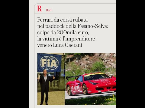 Ferrari da 200mila euro rubata all'imprenditore Luca Gaetani thumbnail