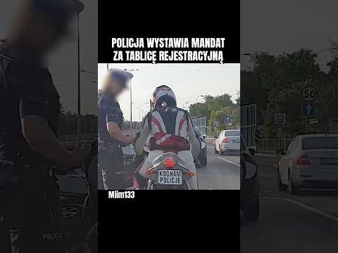 Motocyklista dostaje mandat za tablicę kocham policję #shorts #police #motorcycle #foryou #duet thumbnail