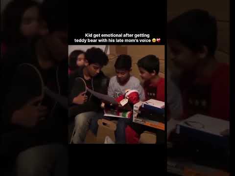 Kid get emotional after getting teddy bear with his late mom's voice 🥹❤️‍🩹 thumbnail