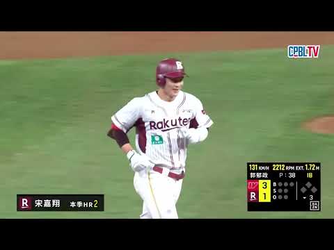 06/03 味全 VS 樂天 三局下，宋嘉翔本季第二轟出爐!!陽春砲為樂天追回一分 thumbnail