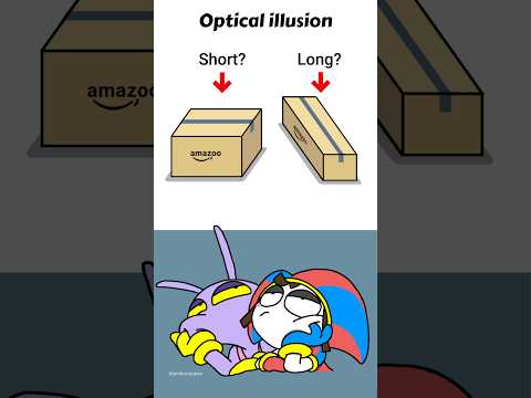 Which box is longer?? Optical Illusion😱3D Trick Art Animation with Jax & pomni #3d #illusion #tricks thumbnail