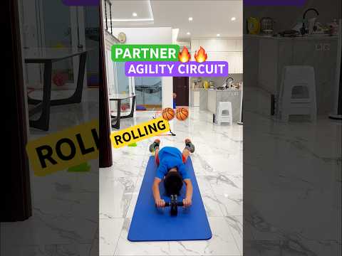 PARTNER AGILITY CIRCUIT 🔥 AB EXERCISE 🌟 NINJA FAST #shorts #speedandagility #ninja thumbnail