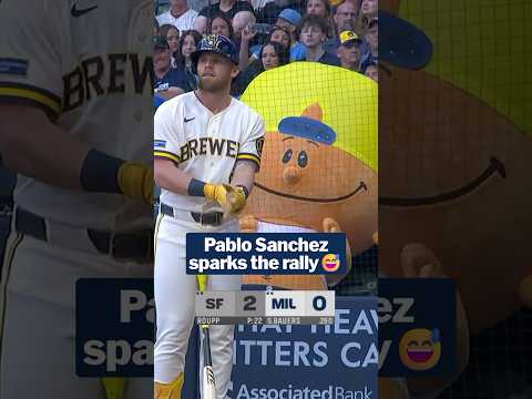 Pablo Sanchez inspires a seven run rally for the Brewers 😤 thumbnail