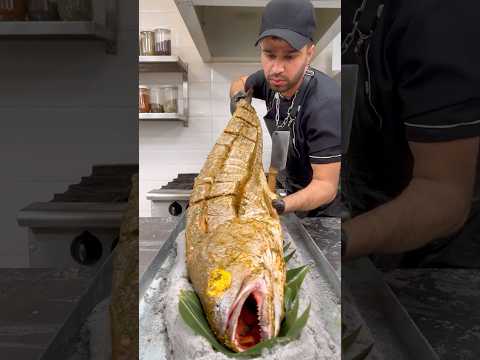 Southern Feast: Giant Argyrosomus regius oven-roasted with rice 🐟🔥🍚#shorts #seafood #food thumbnail