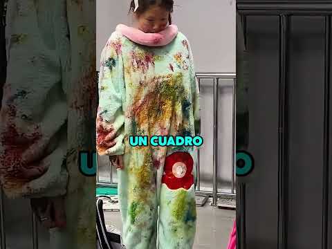 la CHICA con ROPA de LIENZO es ARTE PURO 🎨😱 #shorts #pintura #arte #niños #wow thumbnail