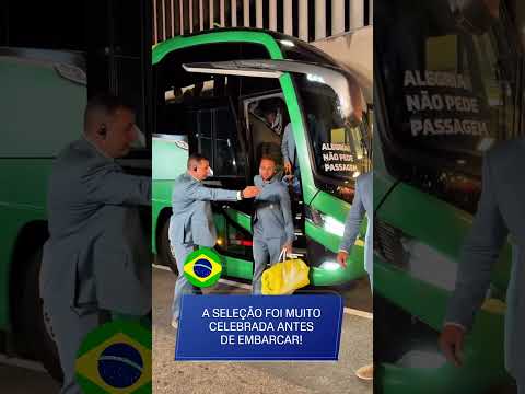 RUMO AO HEXA! A SELEÇÃO FOI MUITO CELEBRADA ANTES DO EMBARQUE 🇧🇷🇧🇷 #shorts thumbnail