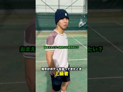 レベル別 相手がボディを狙ってきたときの違い【テニス】#Shorts thumbnail