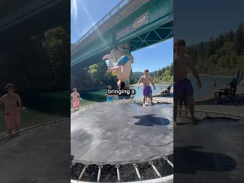 Bringing a TRAMPOLINE To the River 😭🏝️💦 thumbnail