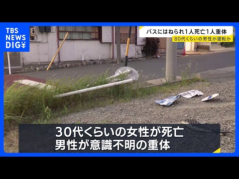「標識がなぎ倒されています」名古屋でマイクロバスが歩行者をはねて1人死亡 1人意識不明　運転手とみられる80代くらいの男性から警察が話を聴く｜TBS NEWS DIG thumbnail