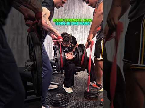 Strongest Biceps Lift 120kg Weight in One Hand 🔥 #armwrestling thumbnail