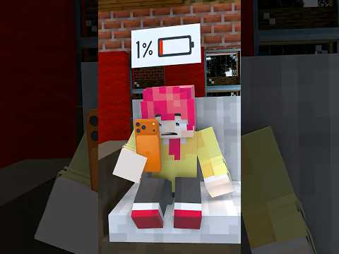 Khi pin điện thoại về 1% 💀 #minecraft #animation thumbnail