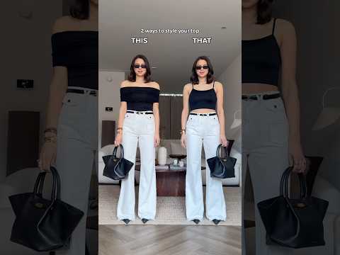 THIS or THAT? 🤍 | 2 ways to style your top  🤯 #style #fashion thumbnail
