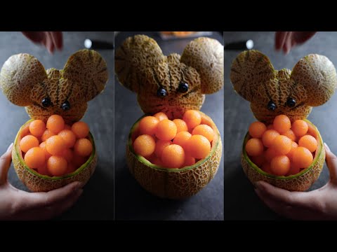 Fun way to cut a cantaloupe  #shorts thumbnail