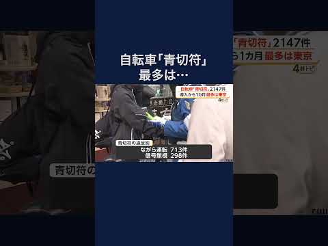 自転車「青切符」1カ月…一時不停止が全体の4割　#shorts thumbnail
