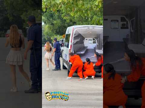 Se volaron 🏃‍♀️las reclusas 👮‍♂️🚔/ broma viral #viralvideo #funny #humor #prank thumbnail