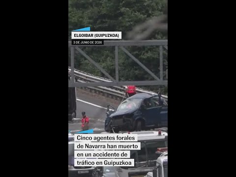 Mueren CINCO policías forales de NAVARRA en un ACCIDENTE de tráfico en la AP-8 #shorts thumbnail