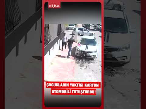 Batman’da çocukların yaktığı karton park halindeki otomobili tutuşturdu! #shorts thumbnail