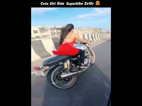 Cute Girl Ride Superbike Zx10r 😍 Crazy Moment 😂 Without Helmet Chalan Kato Police thumbnail