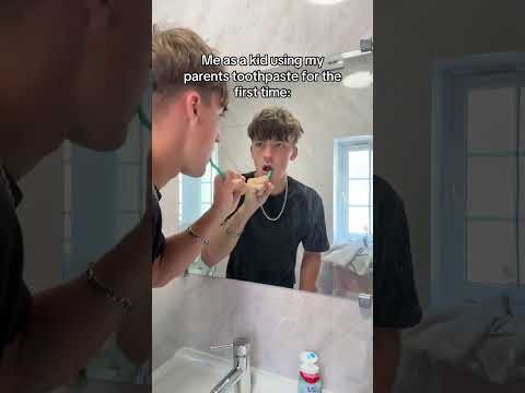 ME AS A KID USING MY PARENTS TOOTHPASTE FOR THE FIRST TIME #relatable #comedy #shorts thumbnail