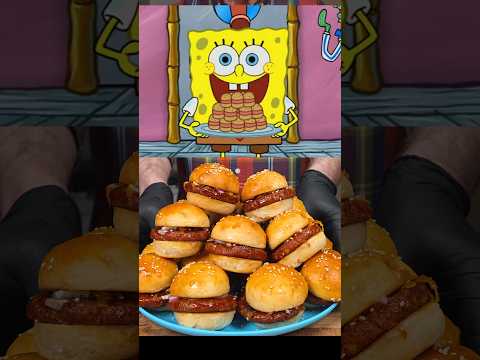 Weenie Patty Pile Up Servin' Bun Fun By The Trayful!🍔 #shorts #hotdog #sliders #spongebob thumbnail
