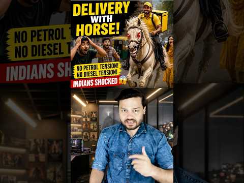 Horse is BEST!! No Petrol No Diesel Tension! But.. Really? Why Indians Using Horse? #shorts thumbnail