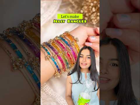 DIY Jelly Bangles 😱 #crafteraditi #handmade #diy #jellybangles #shorts #diybangles @CrafterAditi thumbnail