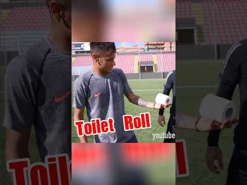 How many kick ups can NEYMAR Jr do with TOILET ROLL?! 🇧🇷🧻😱 #brazilfootball #neymar #football thumbnail