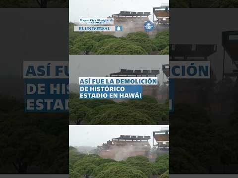 ¡Impresionante! Captan demolición de Estadio Aloha en Hawái #shorts thumbnail