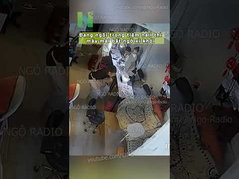 Đang ngồi trong tiệm nail thì máy mài bất ngờ xì khói thumbnail