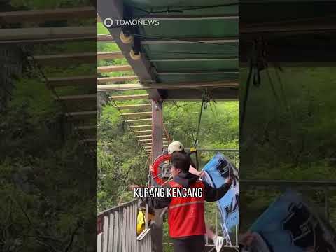 Seorang Gadis Jatuh dari Tebing Karena Tali Zipline yang Longgar #shorts thumbnail
