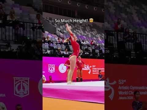 I can barely go that high on Floor😭 #gymnastics #floor #beam #sports thumbnail