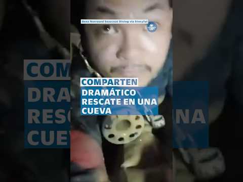 Impactante rescate: aldeanos quedan atrapados en cueva inundada #shorts thumbnail