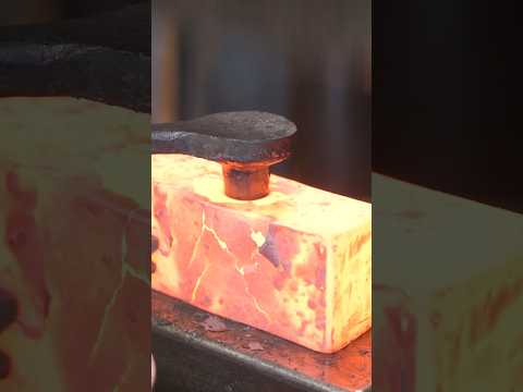 Blacksmithing - Punching a Hole in a Hammer Blank. #blacksmith #forging #toolmaking #hammer #maker thumbnail