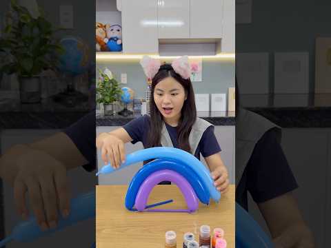 How to make a rainbow from balloons 🎈🌈🤩 #shorts #lifehacks thumbnail