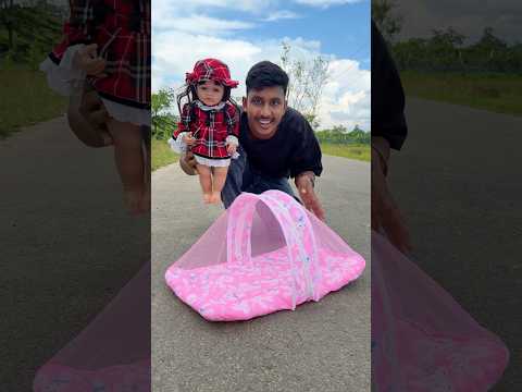 Folding Teddy Print Mattress with Mosquito Net thumbnail