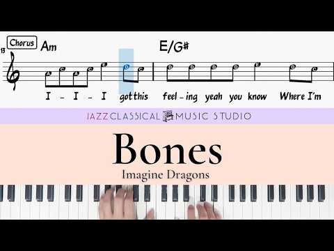 Imagine Dragons - Bones | Piano Tutorial (EASY) | WITH Music Sheet | JCMS thumbnail