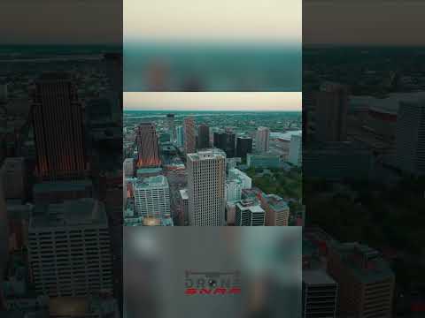 City's Aerial View: Skyline and River Flow Under the Vast Sky! #shorts thumbnail