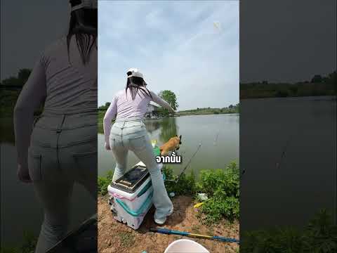 เมื่อปลาลากเบ็ดหายไป แต่เจ้าตูบตัวนี้กลับช่วยเธอไว้ #shorts #viral #interesting #fishing #ตกปลา thumbnail