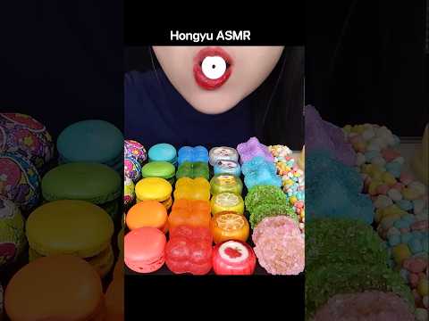 ASMR RAINBOW DESSERTS 무지개 매직 초콜릿, 동물모양 캔디 다양한 해외간식 #shorts #mukbang #먹방 #rainbow #hongyu thumbnail