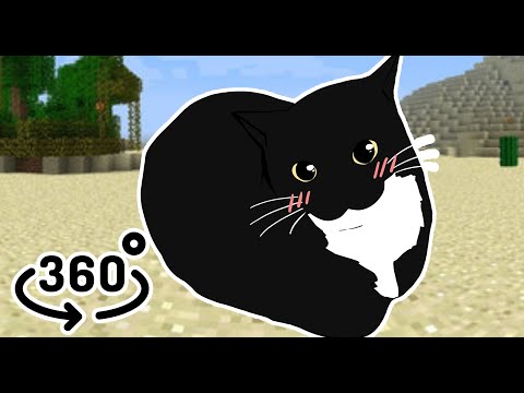 Maxwell cat in Minecraft desert 360° thumbnail