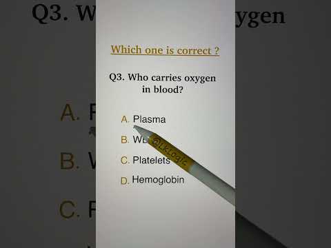 Which one carries oxygen in blood? thumbnail