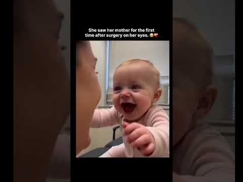 She saw her mother for the first time after surgery on her eyes. ? thumbnail