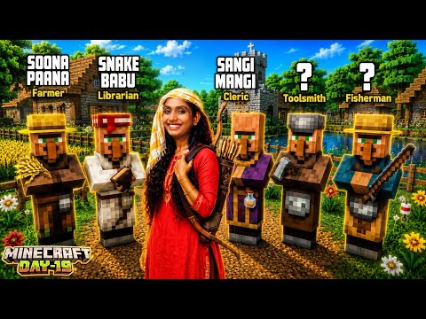 Minecraft Day 19 - Naming Ceremony For My Villagers Gone Wrong 🤣 ! thumbnail