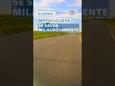 Biker se salva milagrosamente de terrible accidente #shorts thumbnail
