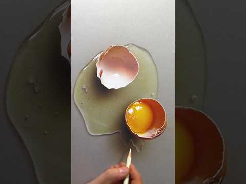 Hyper-realistic raw egg on paper #art thumbnail