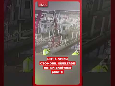 Tekirdağ'da hızla giden araba gişelerde beton bariyerlere çarptı #shorts #tekirdağ #kaza thumbnail